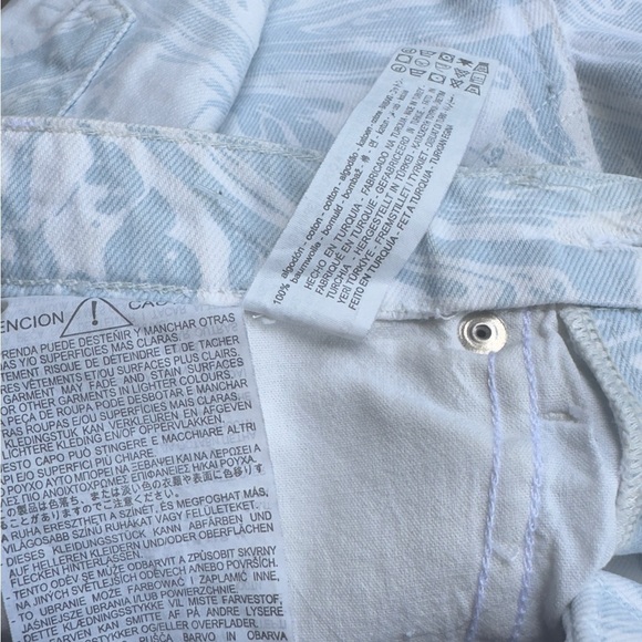 Zara Blue Jean Shorts Distressed High-Waisted - Picture 5 of 7